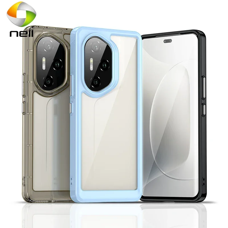 

Прозрачный чехол для Honor 300 Pro, чехол для Honor 300 Pro, жесткий полупрозрачный противоударный бампер для телефона с мягкими краями, Honor 300 Pro ca