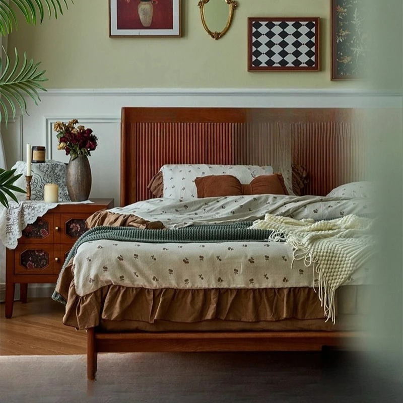 

Solid wood bedroom household 1.8 meters large antique master bedroom 1.5 meters simple double