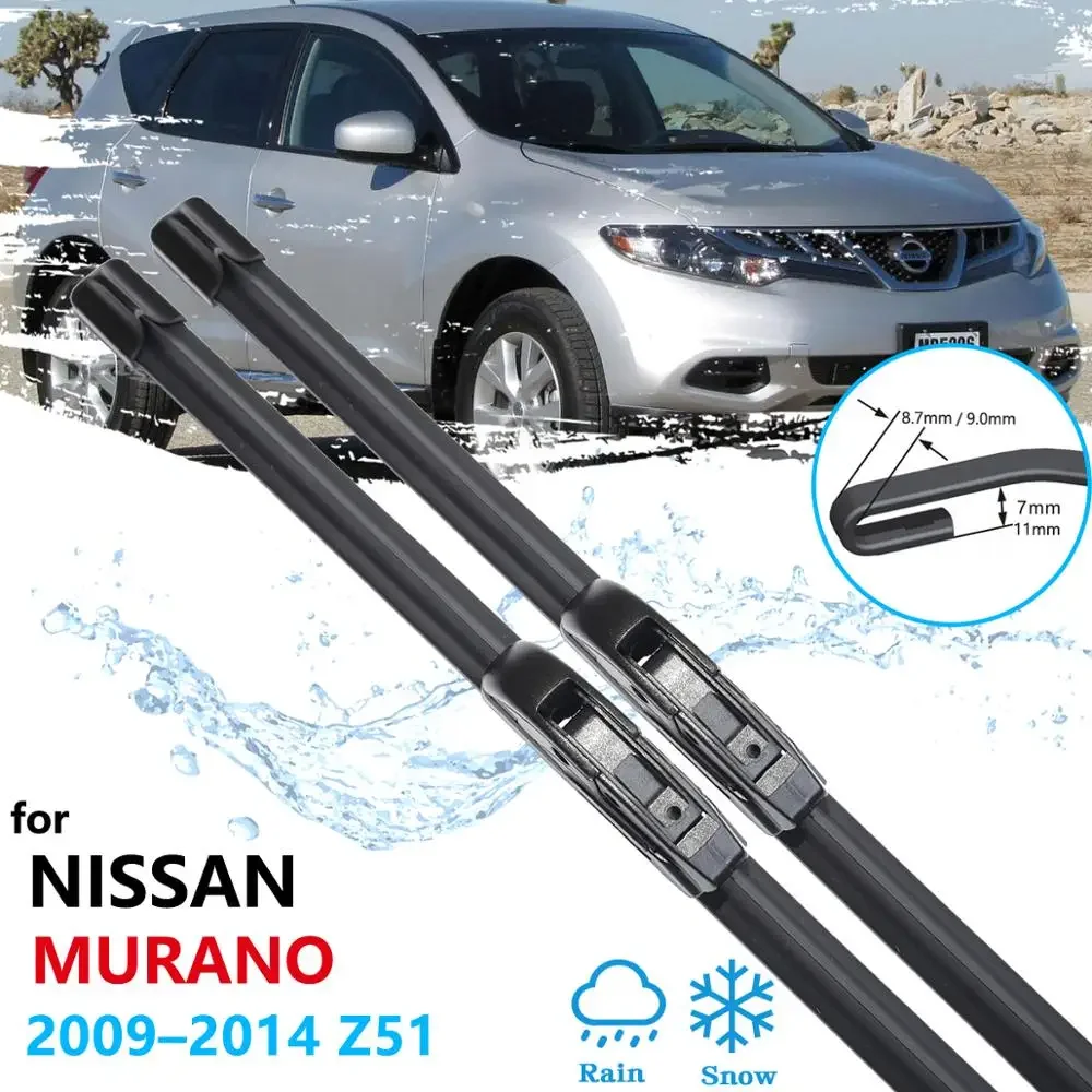 

Car Wiper Blades for Nissan Murano Z51 2009 2010 2011 2012 2013 2014 Front Windscreen Windshield Wipers Car Accessories Stickers