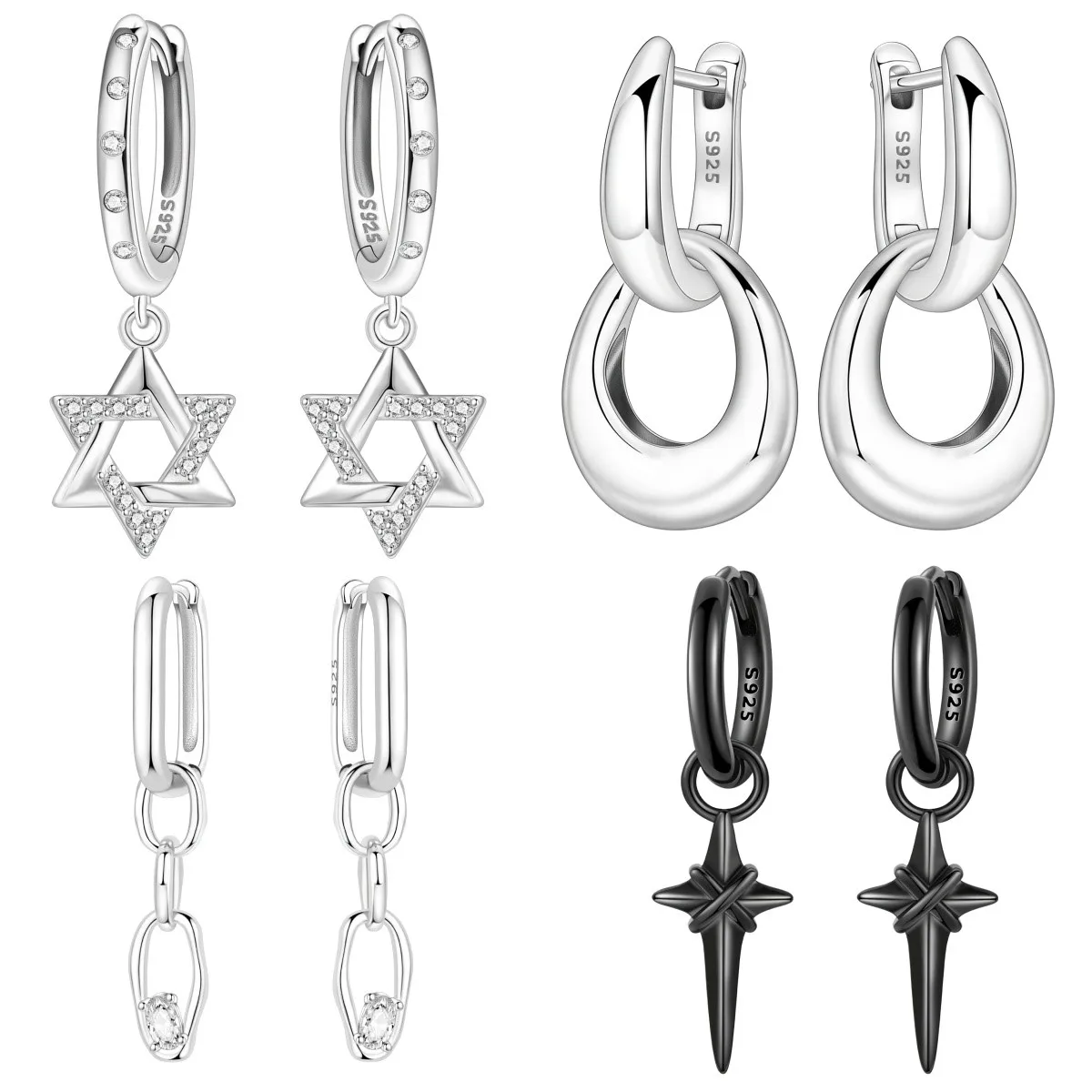 Orstarry S925 Sterling Silver Earrings Fashion Versatile Earrings For Women Birthday Gift Silver Jewelry