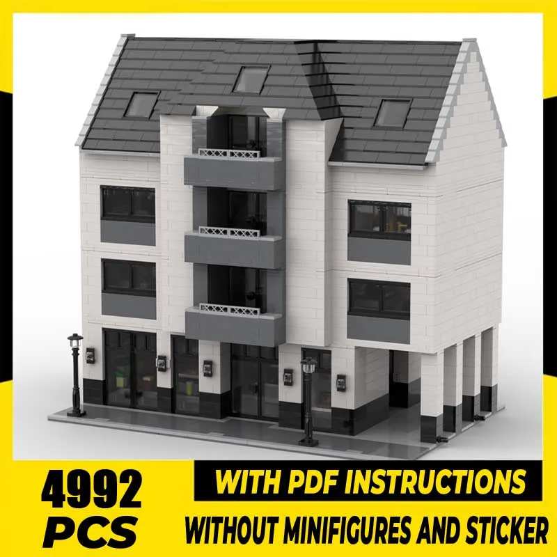 

Модель городской улицы City Street View: роскошный двухуровневый апартамент (конструктор MOC), технологичные кирпичики для самостоятельной сборки, развивающая игрушка для праздников