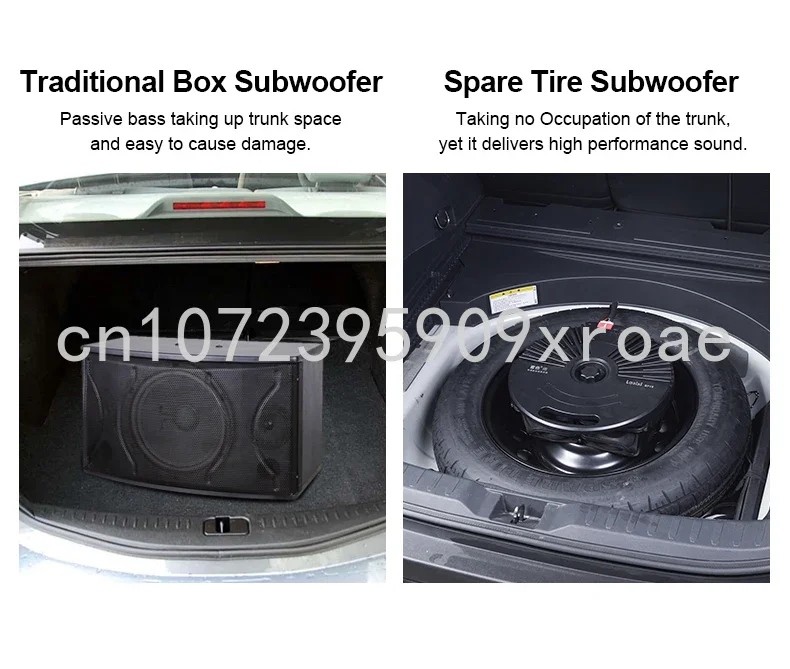 Car Spare Tire Aluminum Active Subwoofer with 200 Watts Amplifier, 15 "Subwoofer