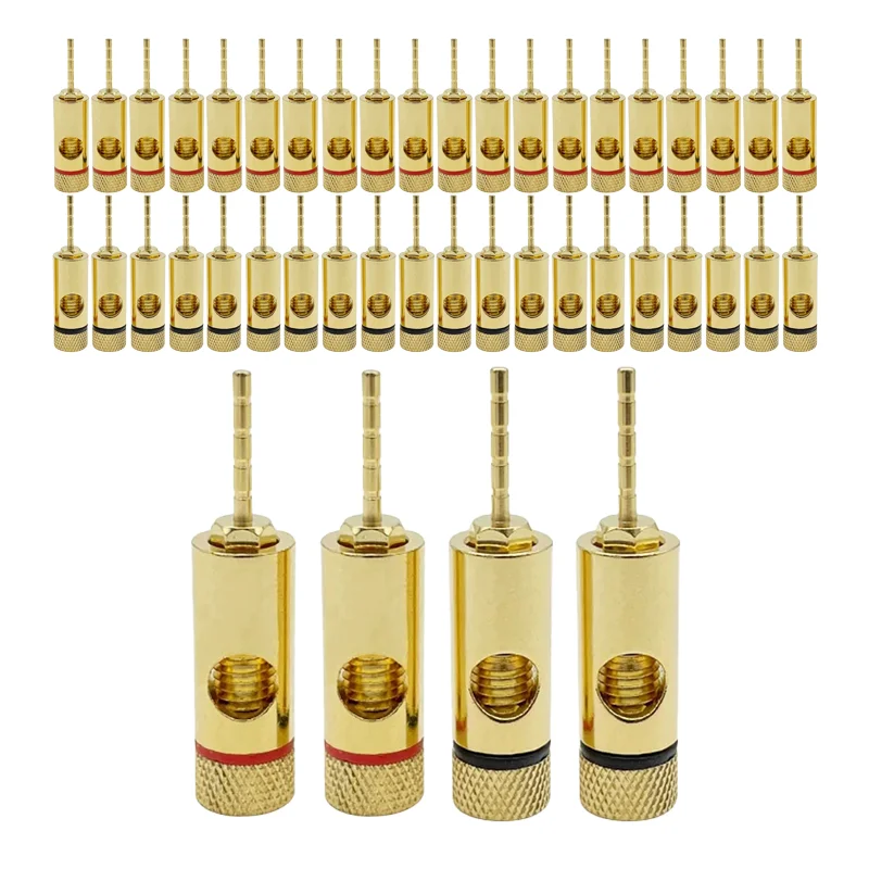 

8Pcs/4Pairs 2mm Pin Banana Plug Copper Gold-Plated Adapter Straight Pin Banana Terminals Speaker Plugs Wiring Connector