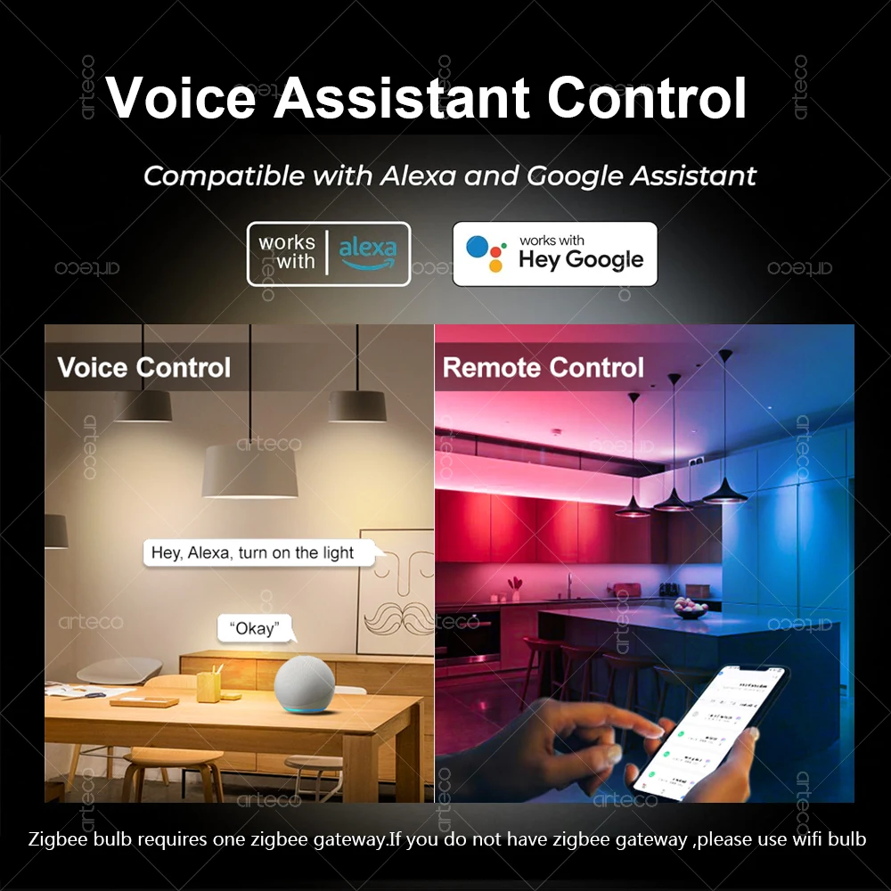 EWelink E27 E14 GU10 Smart Bulb WiFi Zigbee,Dimmable Led Light Bulb RGB CW Lamp Works With Alexa Amazon Google Home Yandex Alice