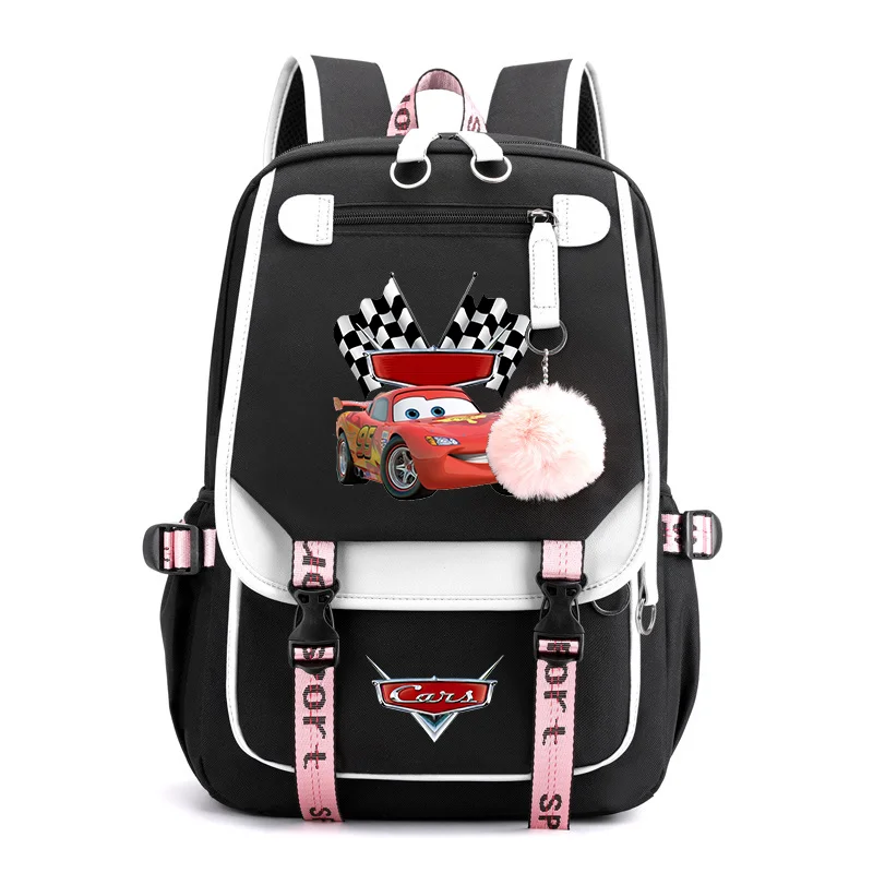 Disney Pixar Cars Lightning McQueen School Bag for Boys Girls USB Charging Laptop Backpacks Men Rucksack Travel Bag Mochila