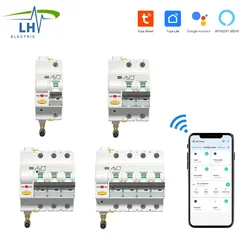 MCB Tuya WIFI Intelligent Circuit Breaker Switch Remote Control Automatic Reclosing Function Smartlife 63A 1P 2P 3P 4P
