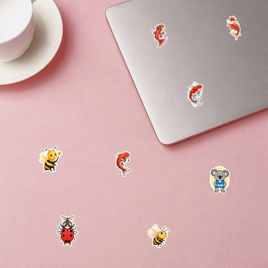 35 pezzi-200 pezzi adesivi insetti cartoni animati adesivi personaggi carini giocosi adesivi ricompensa insegnante per chitarra skateboard fai da te