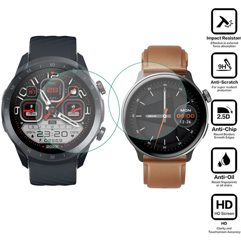 Película protectora de vidrio templado duro para reloj inteligente Mibro A2/GS/X1/A1/Air, Protector de pantalla, accesorios de cubierta completa