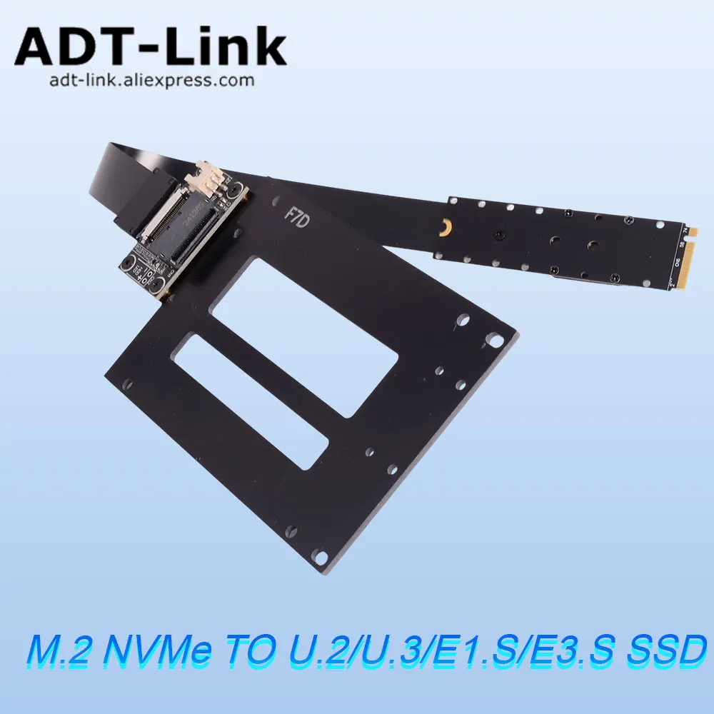 ADT-Link PCIE 5.0 x4 Supports Gen 5 M. 2 NVMe to U.2/U.3/E1.S/E3.S SSD Adapter Extension Cable Gaming PC Accessories