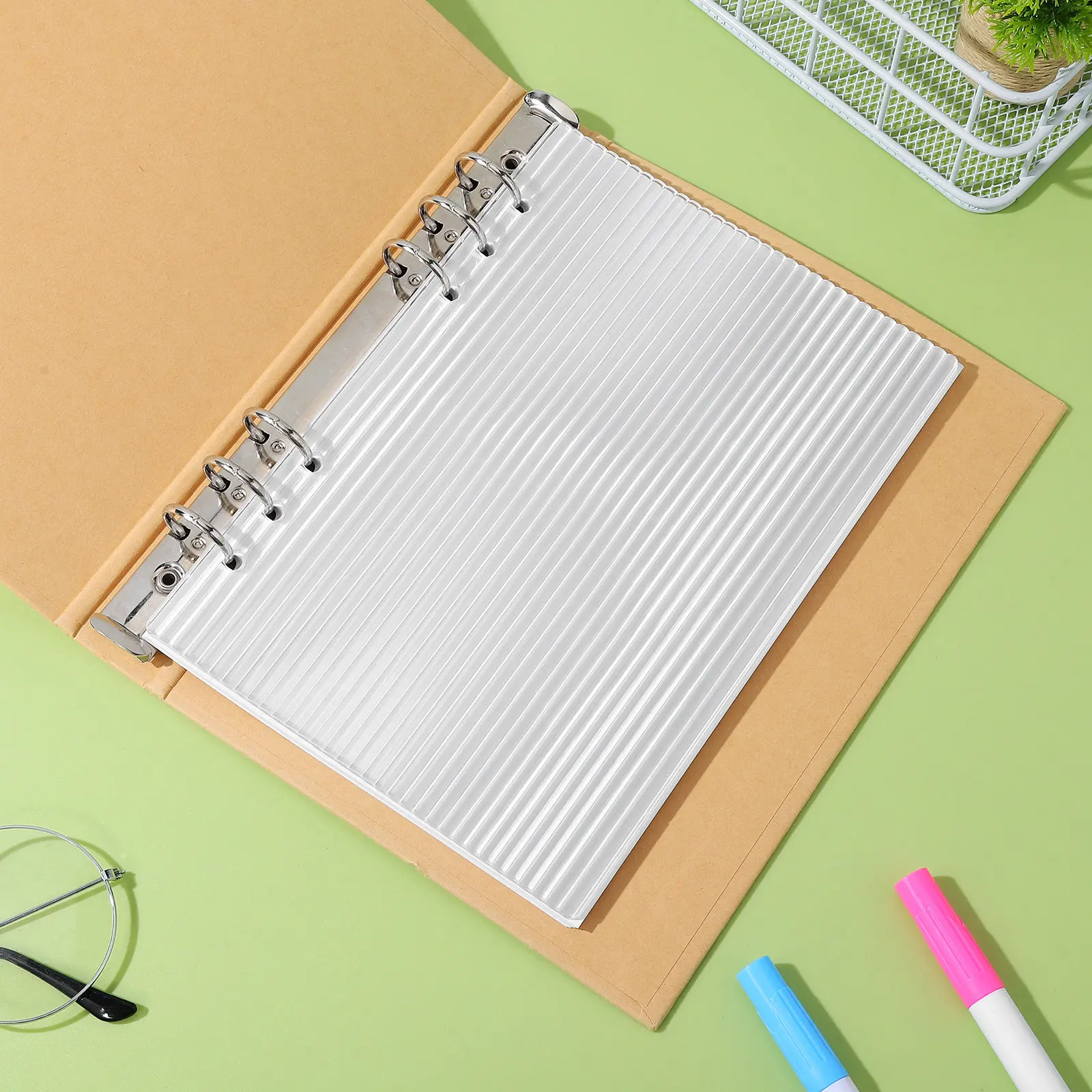 Acrylic Journal Cover Notebook 6-ring Binder Hole Case A5 Notepad Jacket Sleeve Diary
