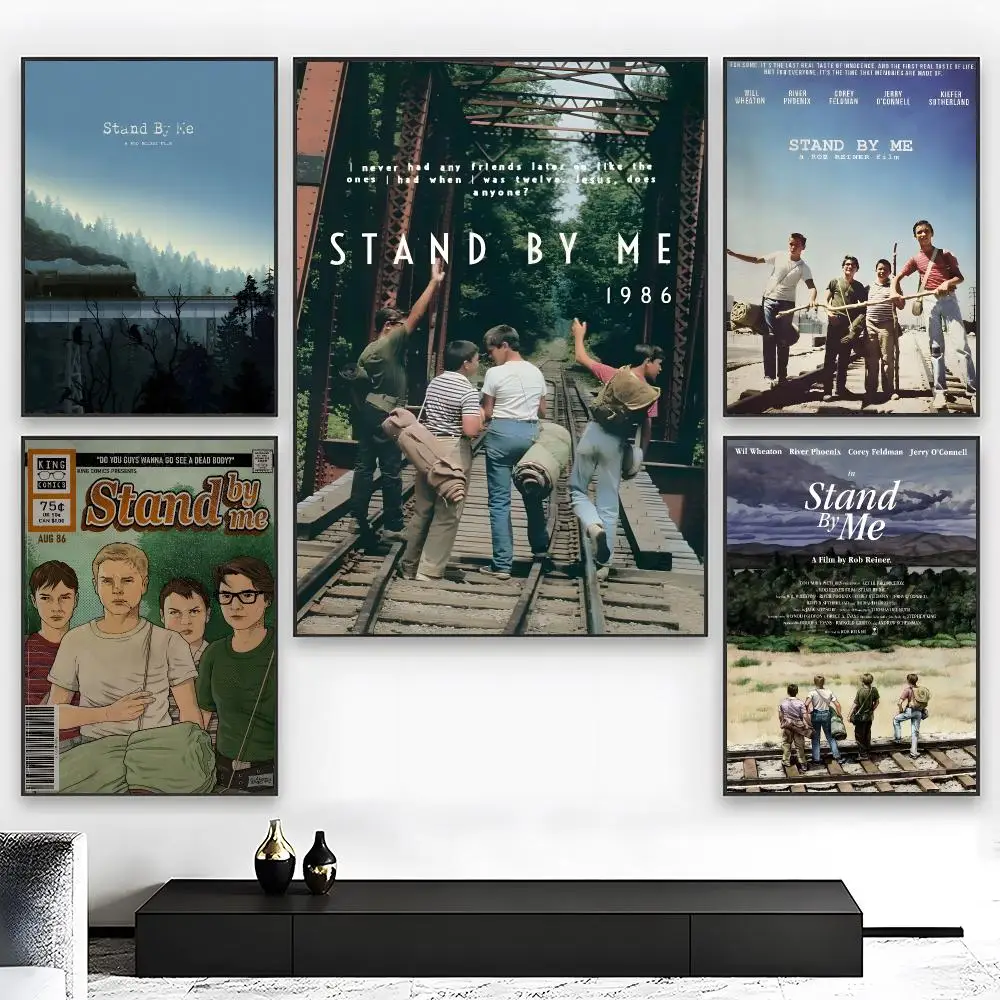 80s Retro Movie S-Stand by Me Poster  High-definition Art Sticker Self Adhesive Waterproof Home Decoration