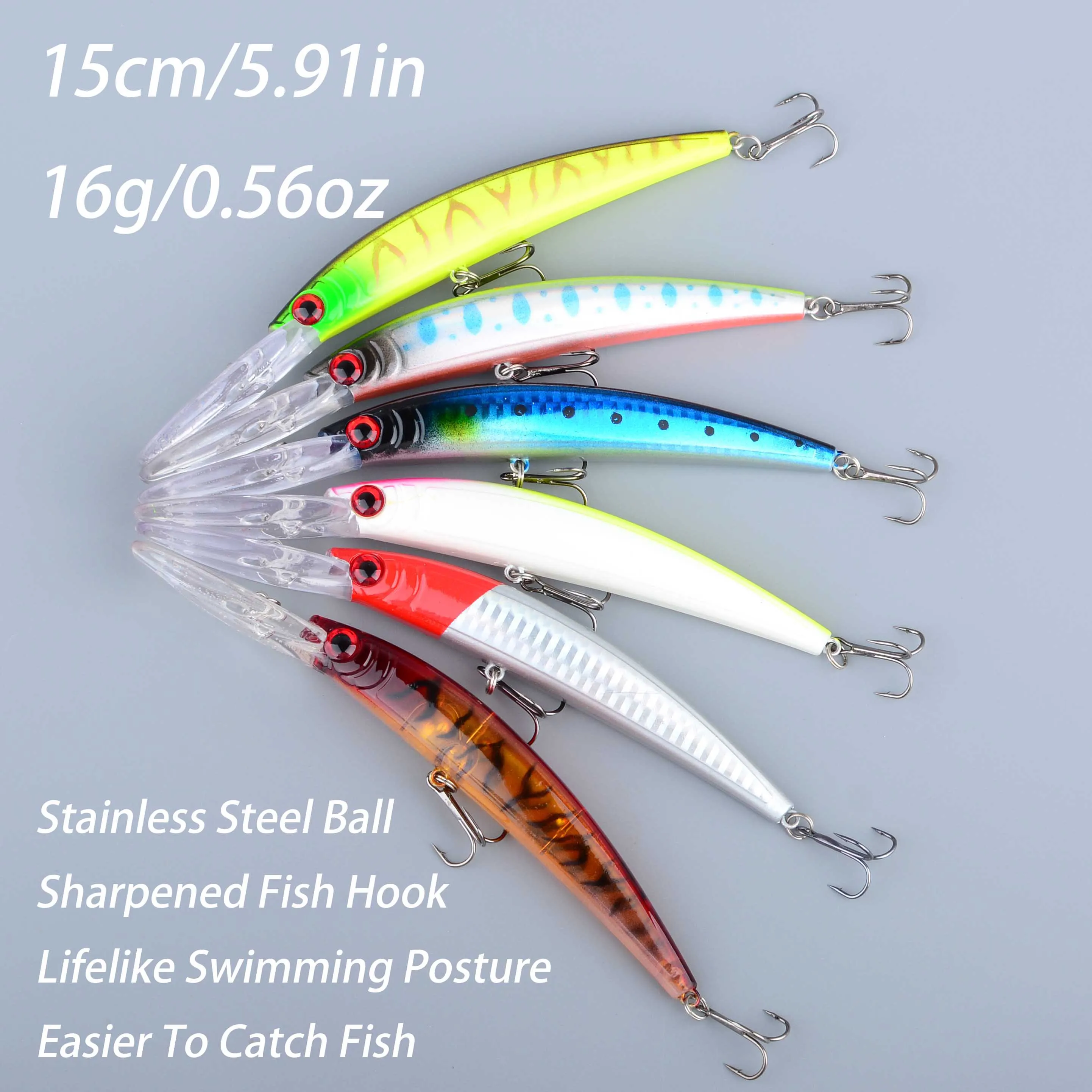 Wobbler minnow flotante grande para lucio, bass y curricán - imagen 4