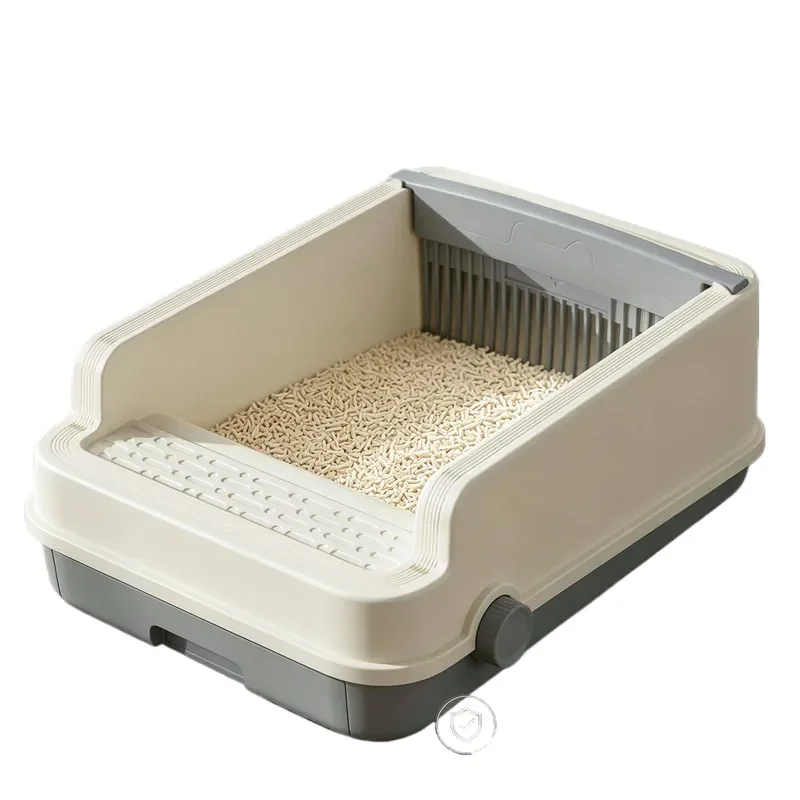 for Semi-automatic Cat Litter Box Fully Enclosed Anti-splash Deodorizing Large Open Square Design