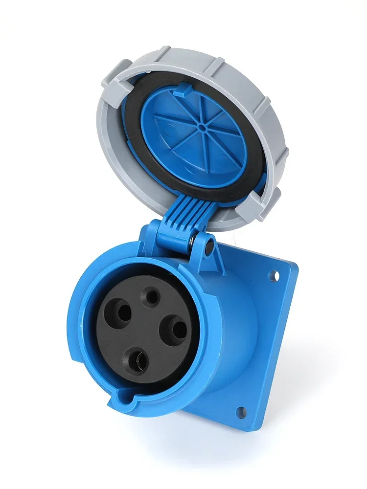 IP67 waterproof aviation plug 63A European standard round hole power fast head, high-power industrial concealed socket