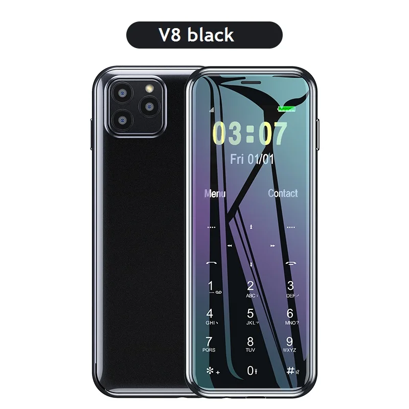 Original V8 Mini Ultrathin Card Cell Phone 2G GSM Dual Sim Cards MP3 Bluetooth Dialer Anti-lost mobile Phone