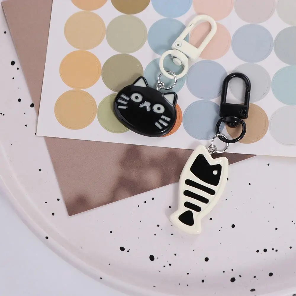 Creative Cute Cat Keychain Cartoon Key Ring Couple Kitty Pendant Kawaii Animal Fish Keychain Bag Hanging