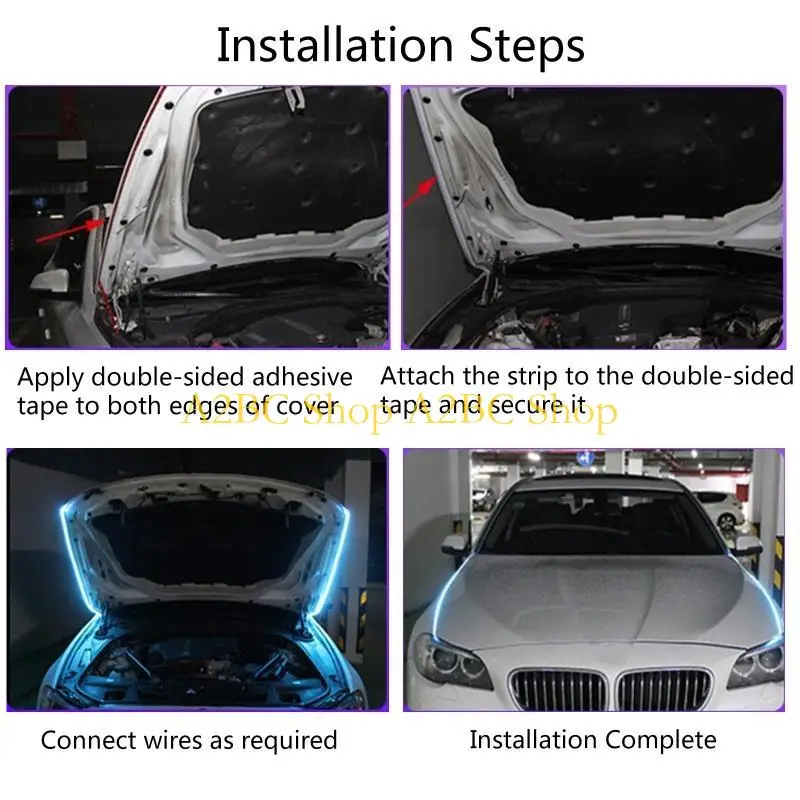 A2BC 180cm Length Waterproof Car Hood LED Light Strip Auto Daytime Running Light Through-type Front Headlight