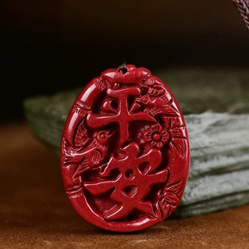 

Natural Raw Cinnabar Brand Pendant, Classic Fashion Jewelry