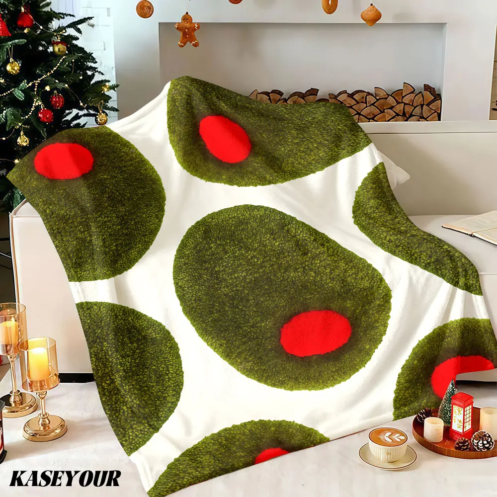 Olive dot Winter Summer Flannel Blanket Throw Fleece Soft Fuzzy Plush Cozy Fleece Blankets for Sofa Ideal Gifts