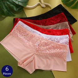 BZEL 6PCS/Set Women's Panties Fashion Woman Boxers Sexy Lace Underwear Soft Cozy Lingerie Breathable Female Boyshorts Underpants