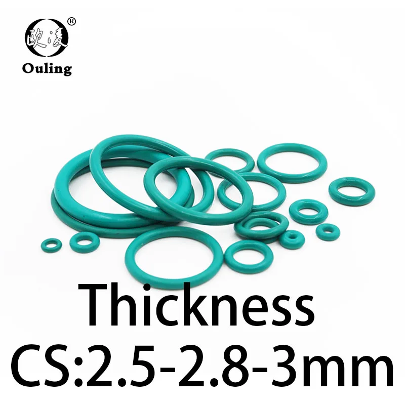 O-ring thickness 2.5/2.8/3mm CS fluororubber FKM sealing temperature resistant gasket rubber ring complete in specifications.-.