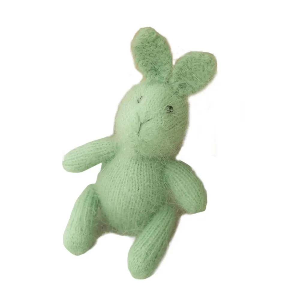 Newborn Photography Props Bunny Doll Knitted Cartoon Rabbit Photo Accessories Handmade Skin Friendly Animal Toy