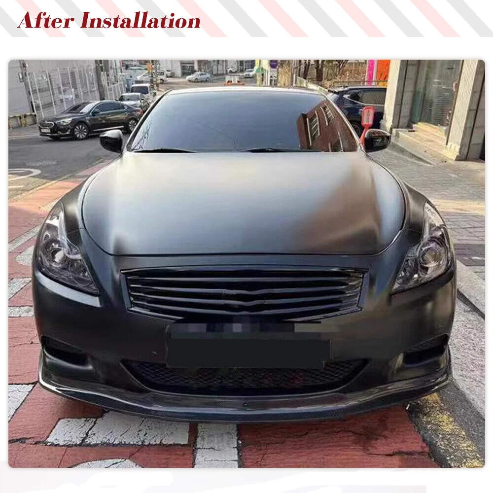 Car Front Bumper Lip Spoiler Chin Splitters For Infinti G37 Base Coupe Journey Sedan 2009-2013 3PCS Body Kits Carbon Fiber / FRP