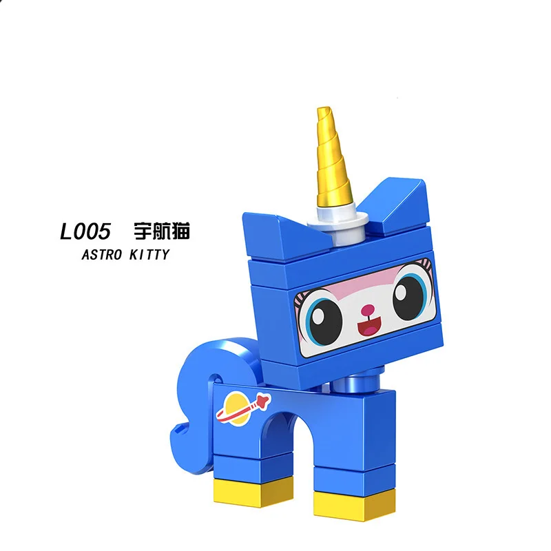 Anime Movie Cartoon Character Building Blocks Unikitty Cat Question Angry Kitty Cute Mini Action Doll Model Assembly Toy Gifts