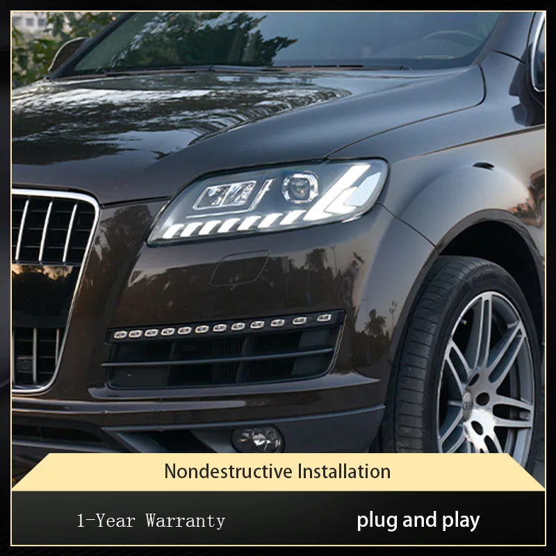 

Car Styling For Audi Q7 2006-2015 Headlights Modification Full LED DRL Laser Head Lights Turn Signal Automotive Accessories