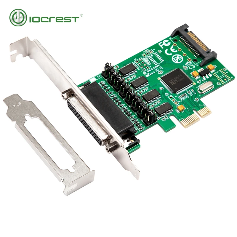 IOCREST Serial Rs232 Ports Pcie X1 I/O Controller Card 4 DB 9 Bracket PCI Express WCH384 Chipset