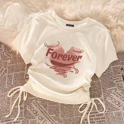 Girls T-shirts Short-sleeve Tops for Kids Summer Children Tees Fashion Style Teenager Blouse Baby Outfits Clothing