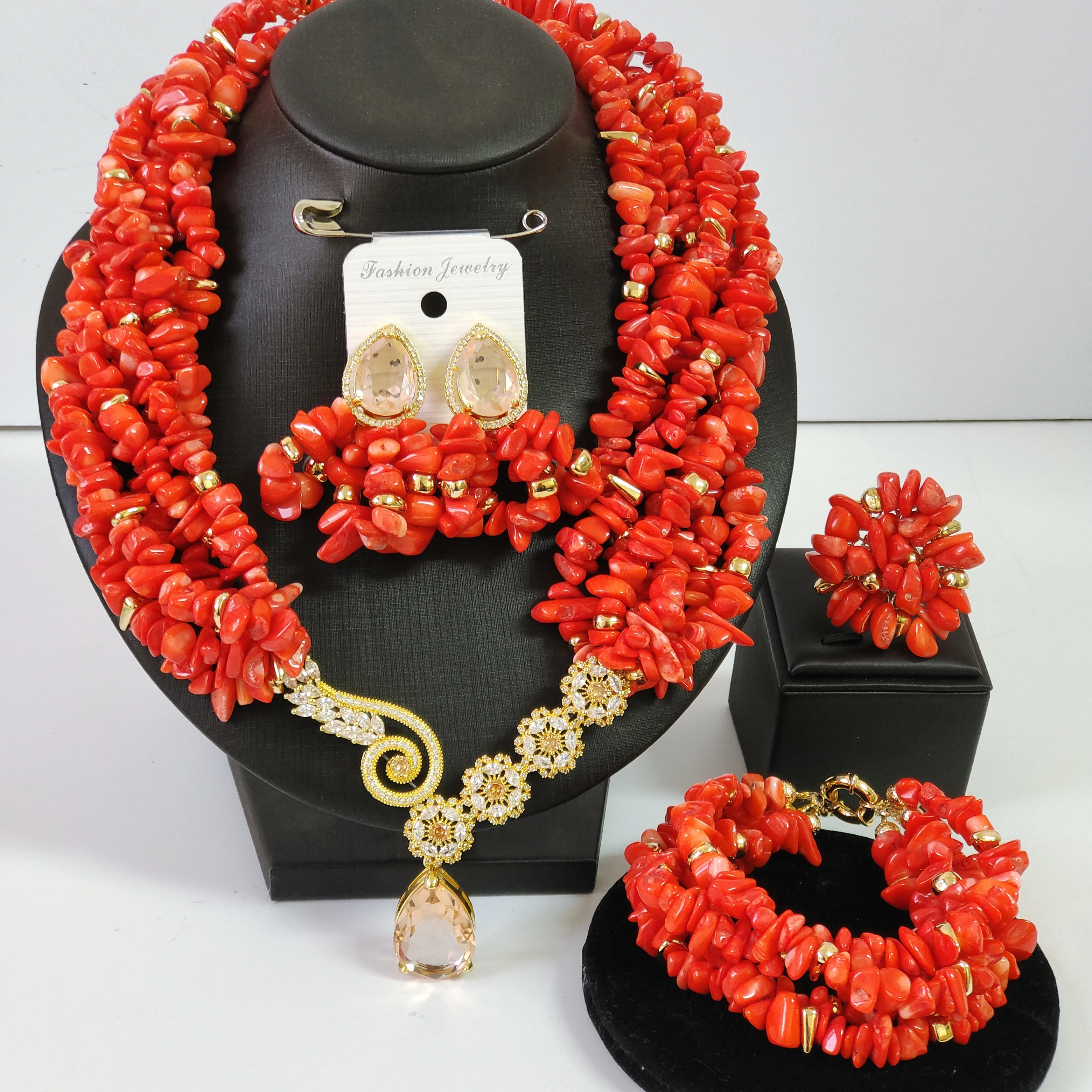 

Original Coral Beads African Jewelry Set
