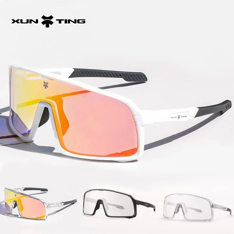 Xunting Radsport Sonnenbrille UV-Schutz wind dichte Brille für Männer Frauen polarisierte Linse Rennrad Fahrrad Sport brille Brillen