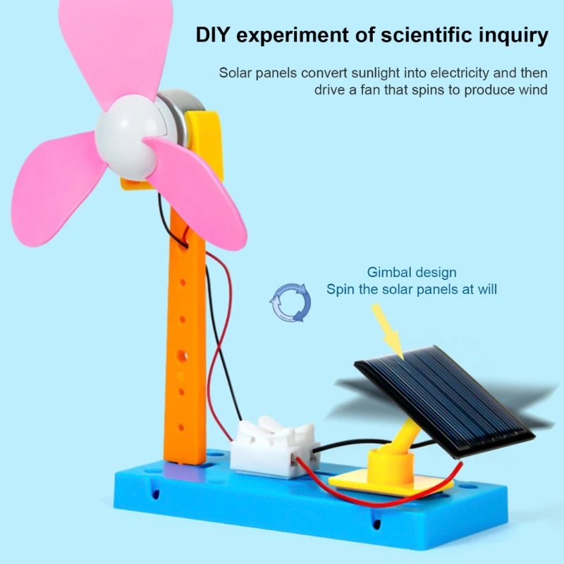 Y1UB Solar Powered Fan Assembly Toy for Kid Boy Girl 8+, STEM Science Experiment Set