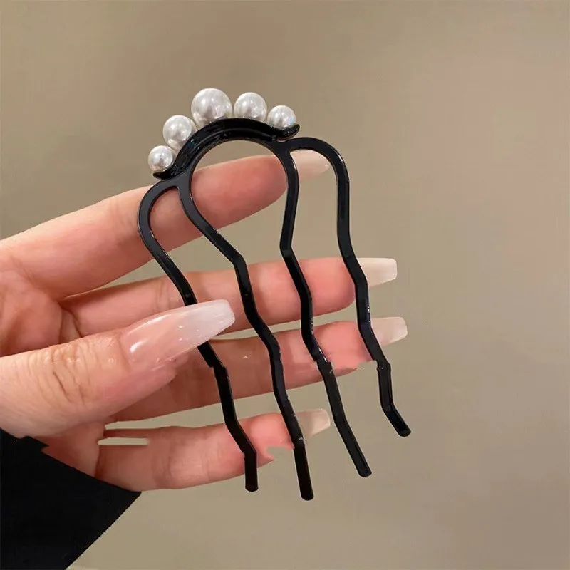 Hair Twisting Artifact Hair Comb Hairpin For Women Vintage Korean U-Shaped Hairpin Hair Plug Decoration Fixed Hairpin Simple