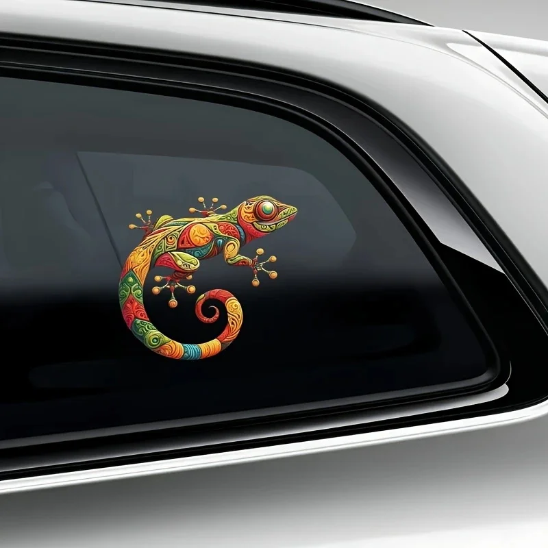 Vibrant Colored Lizard Gecko Waterproof Car Decorative Decal, Suitable for Cars, Laptops, Bumpers, Helmets, Glass Window Sticker