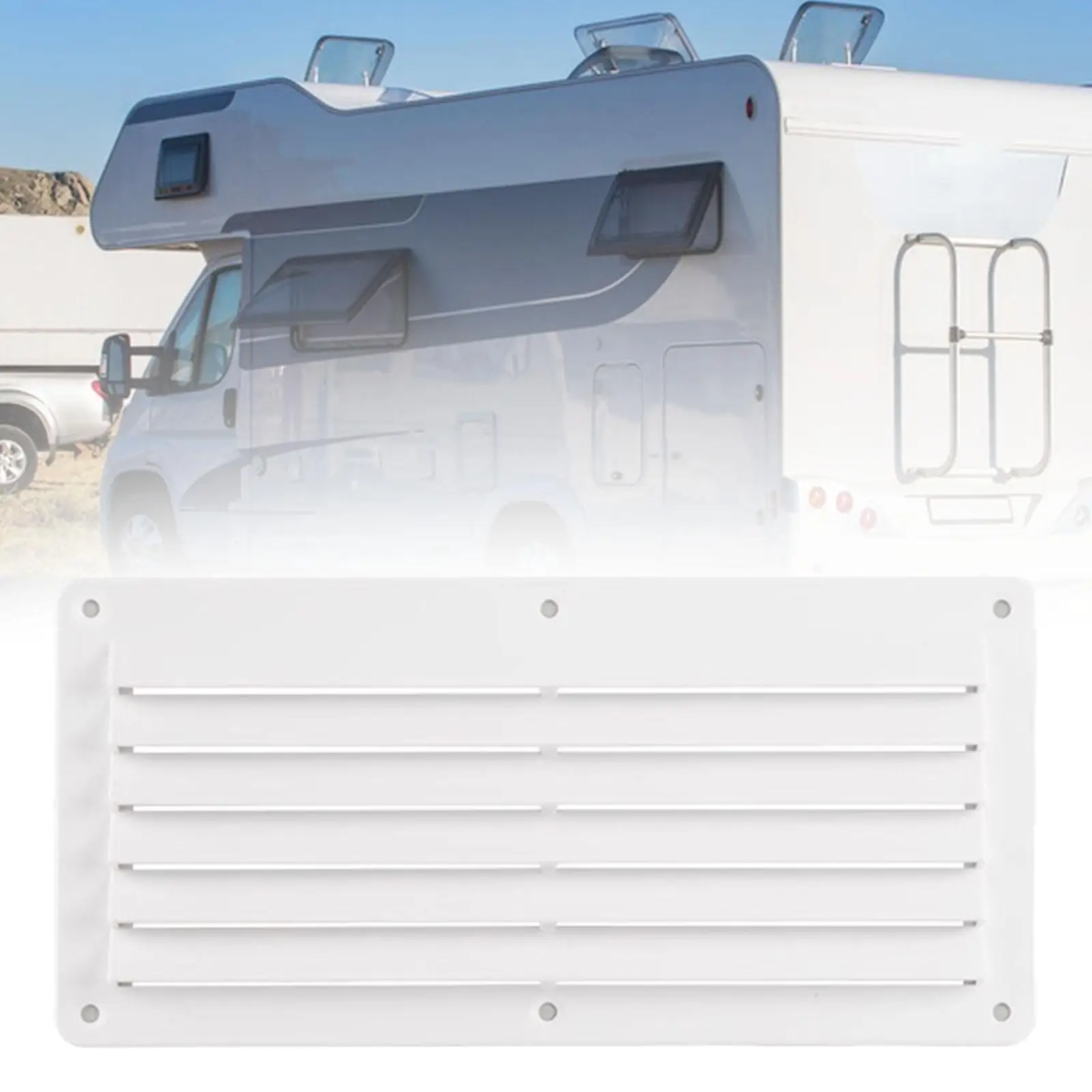 Air Vent Cover for RV Car Ventilation Register Rectangular ABS Panel Compact Exhaust Outlet for Camper Van Boat