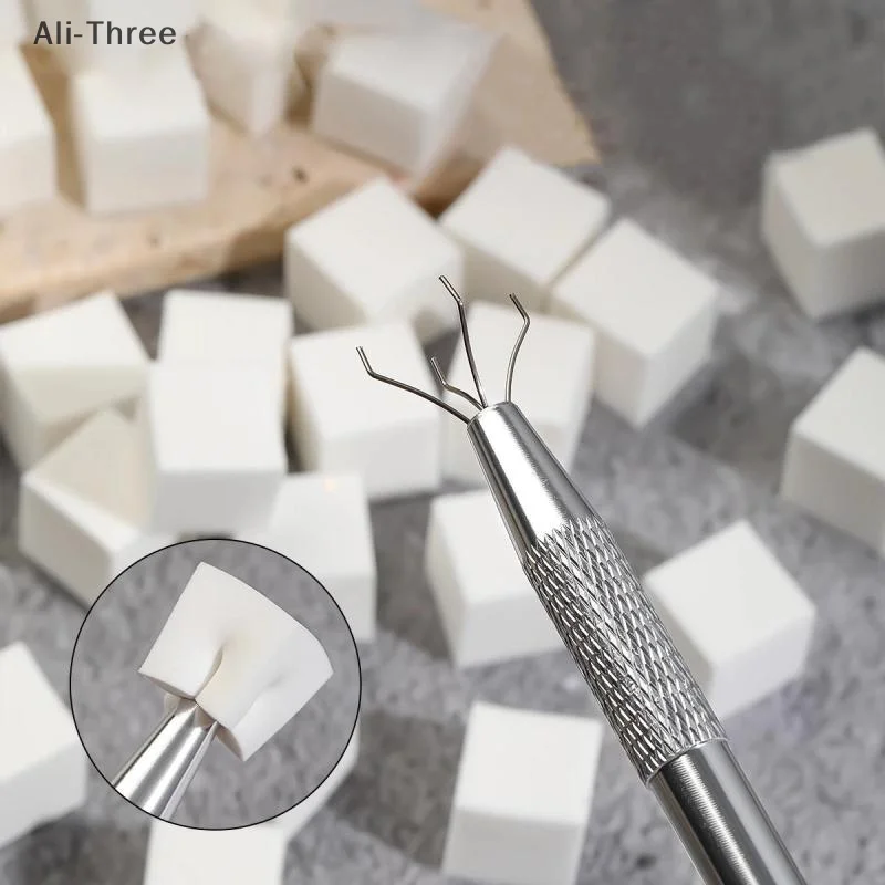 1 صندوق لينة مسمار الإسفنج ل أومبير مسحوق التدرج تأثير ماكياج رغوة مسمار الفن الإسفنج فرشاة مع انتزاع القلم أدوات مانيكير #2