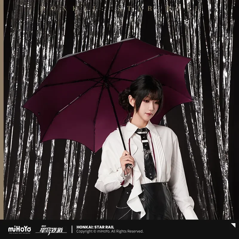 Official Mihoyo Anime Game Honkai: Star Rail Kafka Cosplay Folding Umbrella Sun/Rain Umbrella Hallowmas Role Play Gift