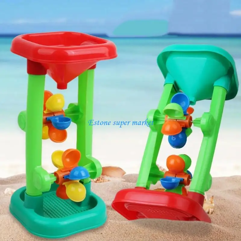 090B Double Wheel Sand Timer Toy For Kids With Rotating Funnel For Beach And Water Play Outdoor Vacation Fun Sand Play Toy