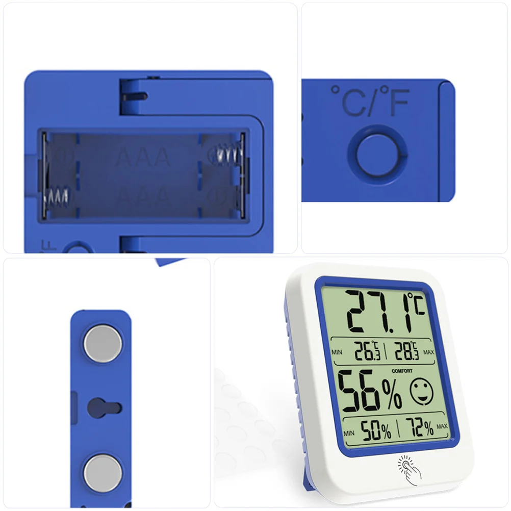 

Digital Hygrometer Thermometer Lcd Display Temperature Humidity Meter Clear Read Low Power Consumption Smooth Surface Indoor
