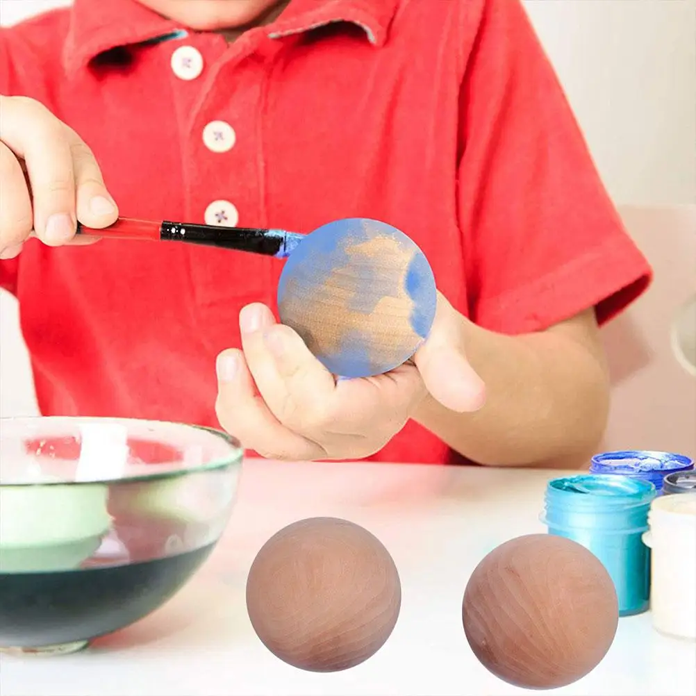 

Wooden Ball Sphere Round DIY Craft Accessories 8cm Diameter Solid Smooth Wood Painting Fitness Home Decor Kids Crafts