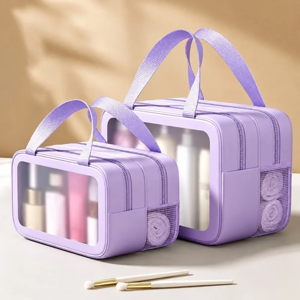 Fashion Wet-Dry Separation Travel Wash Bag Large Capacity Double-Layer Cosmetic Storage Bag Waterproof Makeup Bag