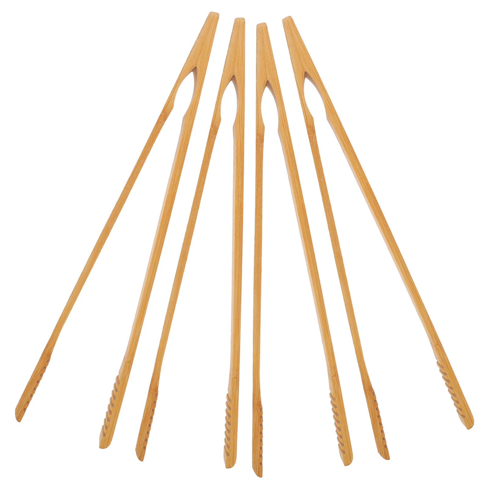

4pcs Bamboo Food Tongs Kitchen Steak Bread Clamp Bbq Tea Ceremony Serving Tools Cooking Tongs Toast Tweezers Portable Grill