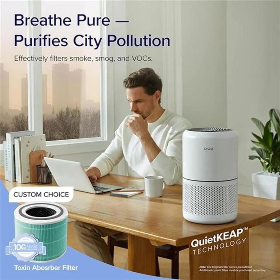 

Air Purifier for Home Allergies Pets Hair in Bedroom, Covers Up to 1095 ft² by 56W High Torque Motor