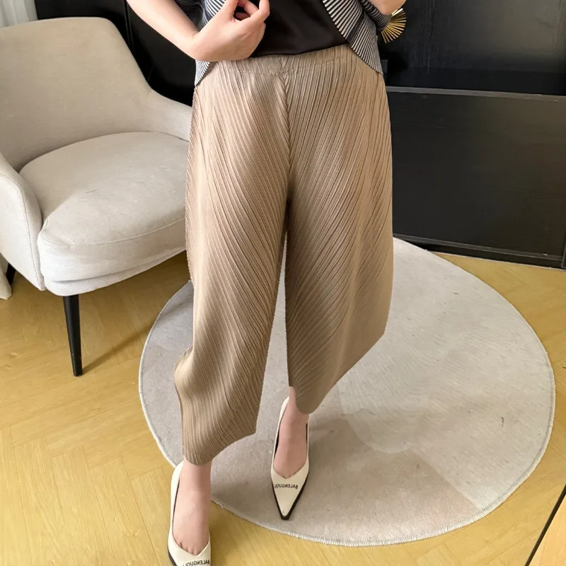 

Miyake Pleated Loose Thin Cover Meat Harem Pants Female Draping Hundred Casual Large Size Banana Nine-minute Pants Comfortable