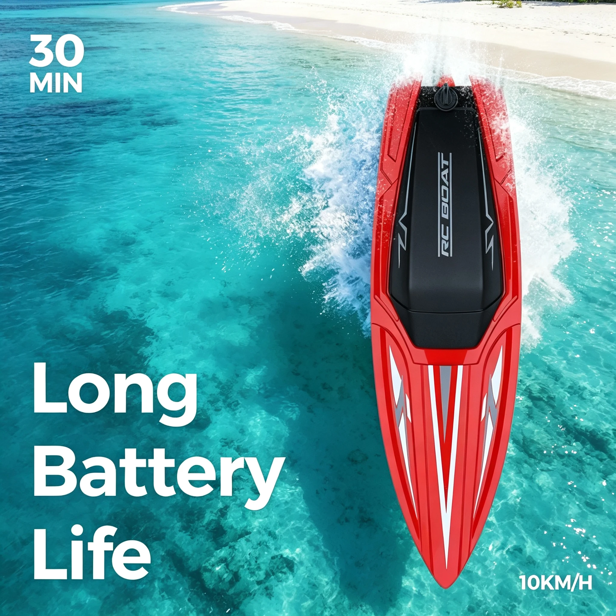 2.4G 100M RC Wireless Boat Ship Kids Gift Outdoor Toys Electric Rechargeable Water High Speed Remote Control Speedboat Kid Gifts