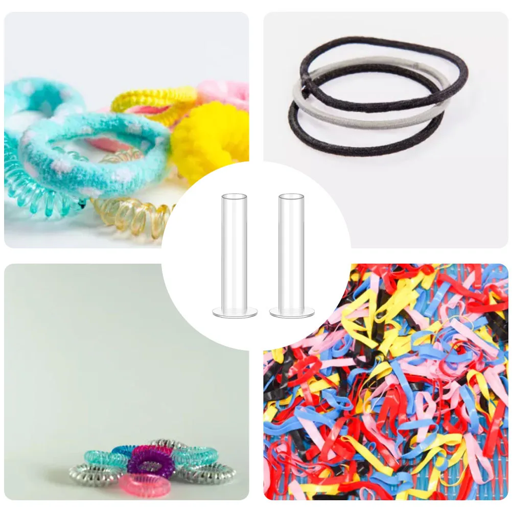 2Pcs Hairband Organizer Transparent Acrylic Hair Ring Storage Rack Desktop Holder Hair Rope Display Stand Hairband Storage