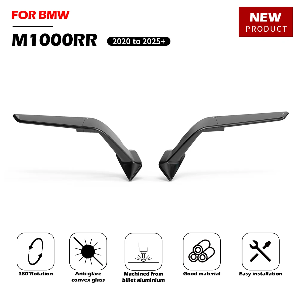 Espelhos Retrovisores Ajustáveis JTN M1000RR Stealth Winglets para Motocicleta BMW M 1000 RR 2020-2024