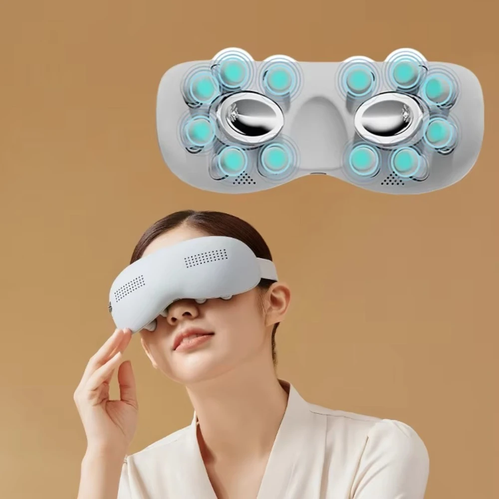 Rechargeable Hot & Cold Eye Massager with Air Compression | Electric Eye Therapy Mask for Dry Eyes, Dark Circles & Puffiness